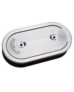 Edelbrock Air Cleaner Pro-Flo Series Oval Steel Top 13 5In X 7In X 3 5In Dual Carburetor Chrome - 1235