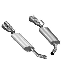Kooks Stainless Steel OEM x 3 Axle Back Exhaust System w/Polished Oval Race Mufflers and 3 Quad Slash Cut Polished Tips Chevrolet SS LS3 6.2L 2014-2018- KOOK-25106100
