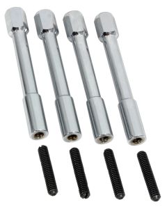 Moroso Valve Cover Hex Head Nuts - 1/2in Head - 3-7/8in - Steel - Chrome Plated - Set of 4 - 68550