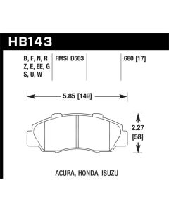 Hawk 97-98 Acura CL 3.0L Base Front ER-1 Brake Pads - HB143D.680