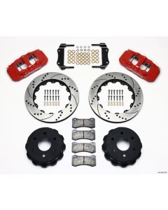 Wilwood AERO4 RearTruck Kit 14.25in Drill Red 1999-2010 GM 1500-SUV 2 Piston OE Caliper - 140-9838-DR