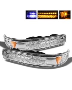 Xtune Chevy Silverado 99-02 LED Amber Bumper Lights Chrome CBL-CS99-LED-E - 5014573