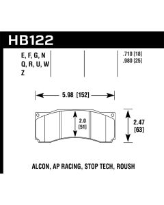 Hawk Stoptech ST-60 Caliper Blue 9012 Race Brake Pads - HB122E.710
