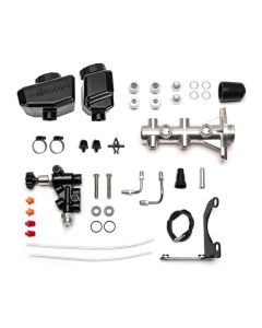Wilwood Tandem Remote M/C Kit w L/H Brkt & Prop Valve 1" Bore Burnished w/Angled Reservoir- WILW-261