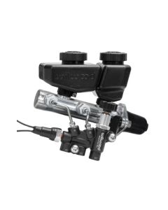 Wilwood Tandem Remote M/C Kit w L/H Brkt & Prop Valve 1 1/8" Bore Burnished w/Angled Reservoir- WILW