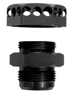 Moroso Positive Seal Fitting -16An - Black Anodized Aluminum - Single - 22634