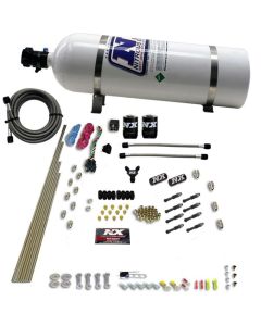 Nitrous Express 8 Cyl Dry Direct Port 2 Solenoids Nitrous Kit (200-600HP) w/15lb Bottle - 93006-15