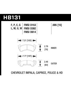 Hawk 79-84 Chevrolet C20/C30/G30/K20 Black Race Front Brake Pads - HB131M.595