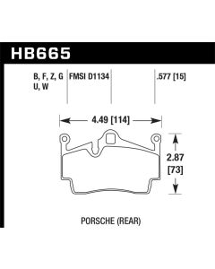 Hawk 17-20 Porsche 718 Boxster 2.0L Base Exc.Ceramic Composite Brakes Rear ER-1 Brake Pads - HB665D.577