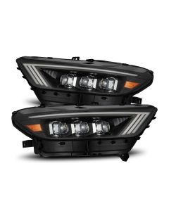AlphaRex 15-17 Ford Mustang NOVA Series LED Projector Headlights Blk - 880144