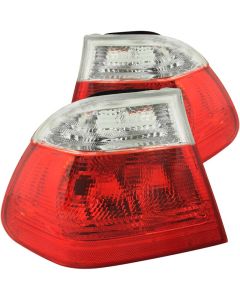 ANZO 1999-2001 BMW 3 Series E46 Taillights Red/Clear - 221218