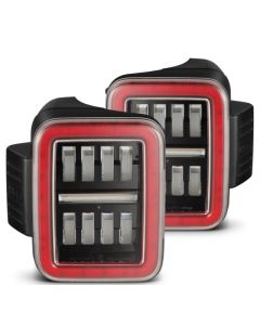 AlphaRex 19-24 Jeep Gladiator JT Nova-Series Prismatic LED Tail Lights - Black-Red - 602070