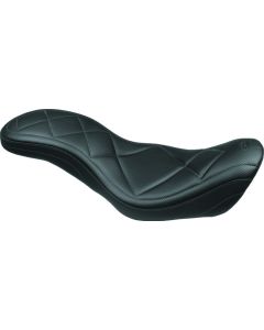 Mustang 06-17 Harley Dyna Super Tripper 1PC Seat Carbon - Black - 75229