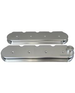 Moroso Chevrolet Small Block Valve Cover - 1 Cover w/2 Breathers - No Logo - Polished Alum - Pair - 68374