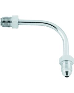 Twin Power Stainless Brake Fitting Male 3/8-24 Inverted Flare to AN-3 Male 90  Adaptor Tube Long - 035967