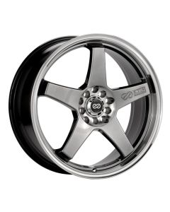Enkei EV5 17x7 5x105/110 38mm Offset 72.6 Bolt Diameter Hyper Black w/ Machined Lip Wheel - 446-770-5238HB