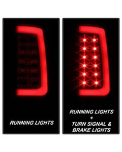 Spyder 07-13 GMC Sierra 1500 V2 Light Bar LED Tail Lights - Blk Smoke (ALT-YD-GS07V2-LBLED-BSM) - 5084750