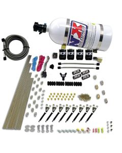 Nitrous Express 8 Cyl VXL Direct Port 4 Solenoids Nitrous Kit (200-500HP) w/10lb Bottle - 80019-10