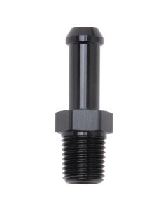 Edelbrock Hose End Straight 1/4In NPT to 3/8In Barb Black Anodize - 8191