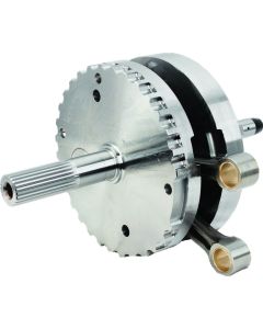 S&S Cycle 2007+ BT 4-3/8in Stroke Flywheel Assembly w/o Sprocket Shaft Bearing Race - 320-0351