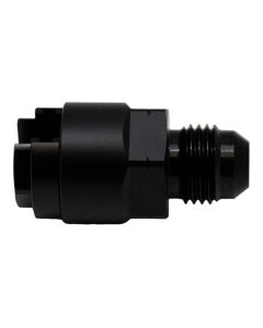DeatschWerks 6AN Male Flare to 1/4in Female EFI Quick Connect Adapter - Anodized Matte Black - 6-02-0120-B