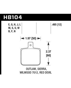 Hawk Sierra/Outlaw/Wilwood HPS Street Brake Pads - HB104F.485