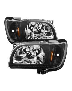 xTune Toyota Tacoma 01-04 1 Piece w/ Black Trim Crystal Headlights Black HD-ON-TT01-1PC-LED-BK - 5056214