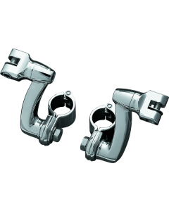 Longhorn Offset Peg Mounts - Chrome Quick Clamp Pair