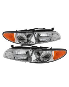 xTune Pontiac Grand Prix 97-03 Crystal Headlights w/ Amber Corner Lights HD-JH-PGPRIX-SET-AM-C - 9023453