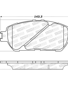 StopTech Street Brake Pads Front with Shims and Hardware Toyota Tacoma Front 2005-2015- STOP-308.09062