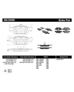StopTech Sport Brake Pads with Shims/Hardware BMW Front- STOP-309.05580