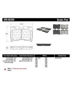 StopTech Sport Brake Pads with Shims/Hardware Toyota Supra Front 1993-1998- STOP-309.06290
