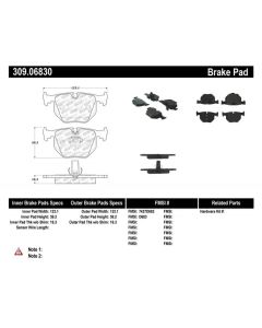 StopTech Sport Brake Pads with Shims/Hardware Rear- STOP-309.06830