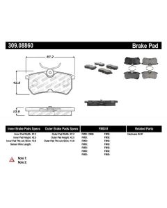 StopTech Sport Brake Pads with Shims Ford Rear- STOP-309.08860