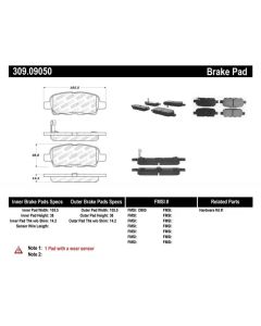 StopTech Sport Brake Pads with Shims/Hardware Nissan Rear- STOP-309.09050