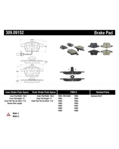 StopTech Sport Brake Pads with Shims and Hardware Front- STOP-309.09152