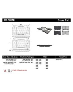 StopTech Sport Brake Pads with Shims Front- STOP-309.10010