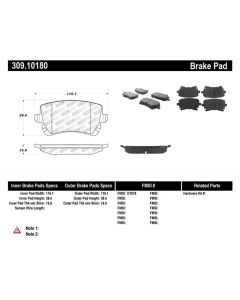 StopTech Sport Brake Pads with Shims/Hardware Rear- STOP-309.10180