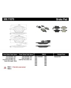 StopTech Sport Brake Pads with Shims/Hardware Front- STOP-309.11070