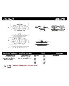 StopTech Sport Brake Pads with Shims/Hardware Audi Front- STOP-309.13220