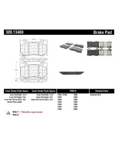 StopTech Sport Brake Pads with Shims/Hardware Front- STOP-309.13460