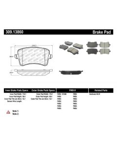 StopTech Sport Brake Pads with Shims/Hardware Audi Rear- STOP-309.13860