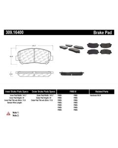 StopTech Sport Brake Pads with Shims/Hardware Dodge Dart Front 2013-2015- STOP-309.16400