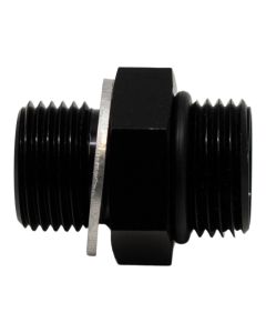 DeatschWerks 6AN ORB Male to M14 X 1.5 Metric Male (Incl O-Ring and Washer) - Anodized Matte Black - 6-02-0603-B