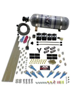 Nitrous Express 8 Cyl Shark Direct Port 4 Solenoids Nitrous Kit (200-600HP) w/Composite Bottle - 90506-12