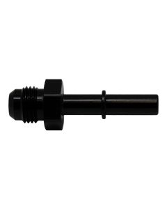 DeatschWerks 6AN Male Flare to 5/16in Male EFI Quick Connect Adapter - Anodized Matte Black - 6-02-0112-B