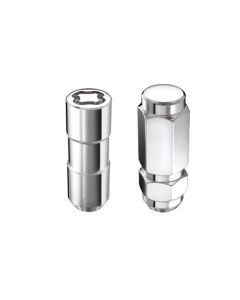 McGard 8 Lug Hex Install Kit w/Locks (Cone Seat Nut / Duplex) 9/16-18 / 7/8 Hex / 2.5in L - Chrome - 84834