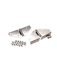 Kentrol 76-95 Jeep CJ/Wrangler YJ Windshield Hinge Pair - Polished Silver - 30403