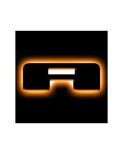 Universal LED Letter Badges - Matte Black, Amber Light