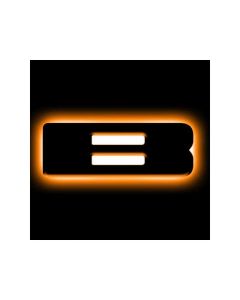 LED Letter Badges - Matte Black with Amber Light